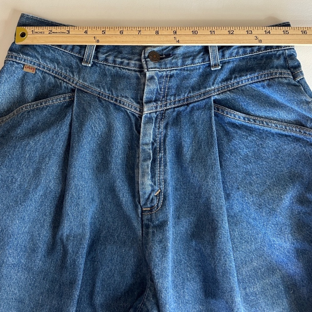 Vintage 90s Levi's Made in USA High Rise Pleated Mom Jeans Women's 16 30x31 - Picture 4 of 9